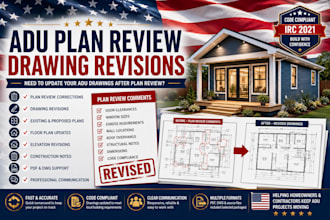 revise adu permit plans after plan review comments and drawing corrections