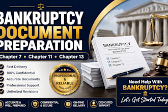 prepare chapter 7 chapter 11 chapter 13 bankruptcy documents bankruptcy attorney