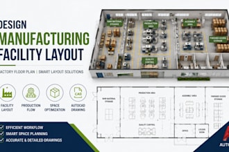 design manufacturing facility layout and factory floor plan autocad drawing