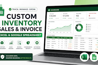 build custom inventory management invoice sales tracker excel google spreadsheet
