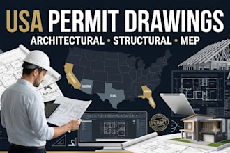 create USA city permit ready architectural structural mep drawings within 48hrs