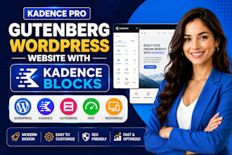 design fast gutenberg kadence wordpress website with kadence blocks kadence pro