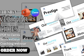 design webinar powerpoint presentation, business proposal, canva google slides
