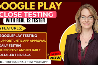 test your app for google play close testing with real 12 testers