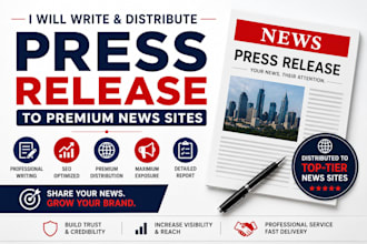 write and distribute your press release to premium news websites