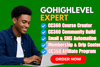 setup course creator 360 courses cc360 landing page sales funnel cc360 community