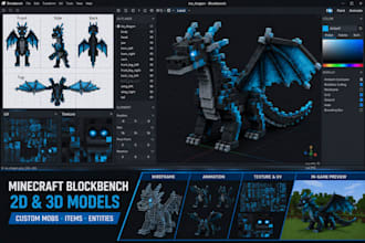 create custom minecraft blockbench models, mobs, items, and entities