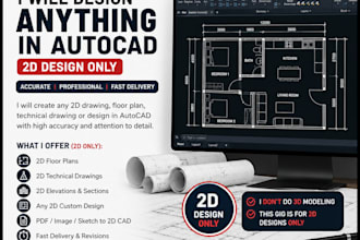 design any 2d drawing or technical draft in autocad