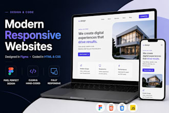 design and code a modern responsive website in figma HTML CSS