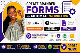 create branded jotform, typeform, google forms automate workflow using jotform