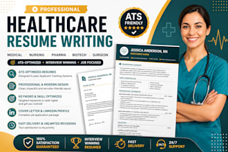 write ats healthcare resume, medical resume, nursing resume and professional CV