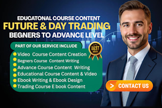 write futures and day trading course content ,ebook video course for beginner