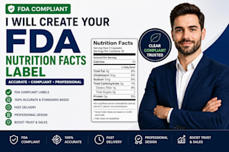 create fda nutrition facts label and supplement facts label design