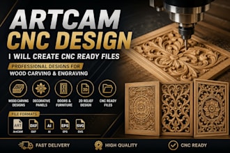 create professional artcam cnc ready designs