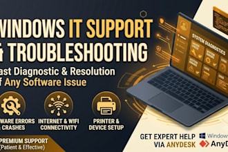 troubleshoot and fix any windows IT or software issue via anydesk