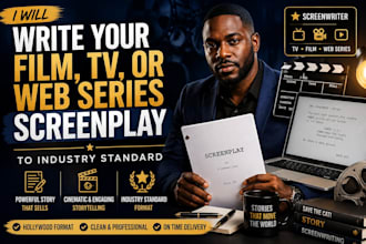write your film, TV, or web series screenplay to industry standard