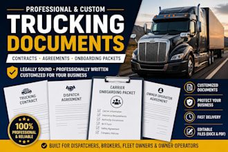 create trucking contracts, dispatch agreements and onboarding packets