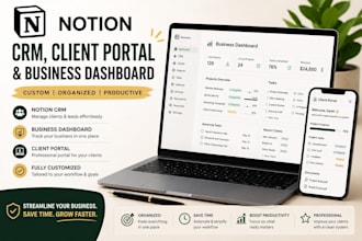 create notion CRM, client portal and business dashboard