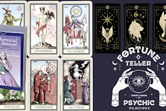 draw tarot board game, card box mockup, mtg mat, card illustration, tcg cards