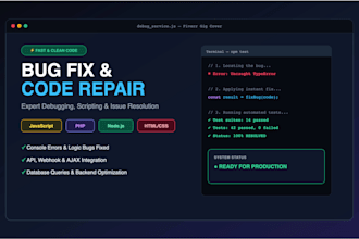 write and fix custom javascript PHP or node js scripts