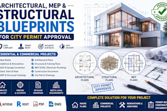 draw city permit architectural and construction drawings