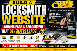 build a locksmith website, landing page and SEO content that generates lead
