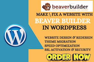 build and fix responsive wordpress website with beaver builder