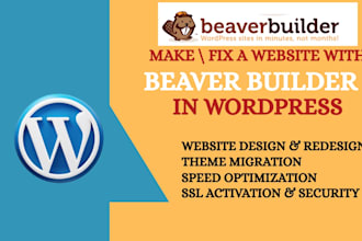 build and fix responsive wordpress website with beaver builder