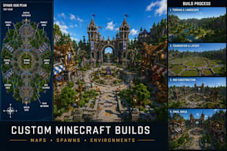 build custom minecraft server spawn, hub, lobby, maps and terrain
