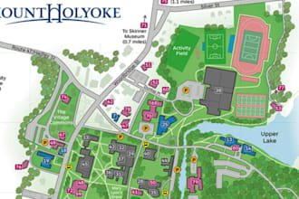 design campus map, university map, school map, wayfinding map, 2d 3d map
