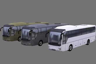 do bus modeling, 3d bus model, 3d truck, bus modeling
