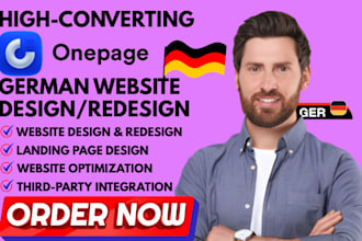 design and redesign responsive onepage io website and one page io german website