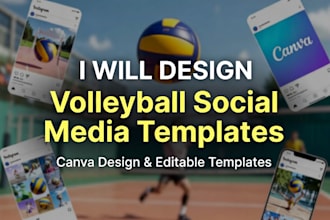design volleyball social media templates, canva design and templates