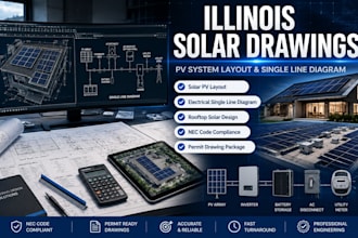prepare illinois solar drawings pv system layout electrical single line diagram