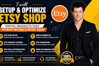 set up etsy digital products etsy print on demand etsy shop seo etsy listing pod