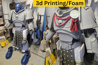 wearable cosplay armor props for 3d printing and eva foam and fabric builds