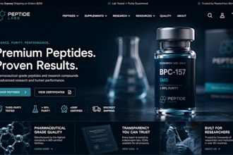 build a peptide website, sarms store and supplement ecommerce website
