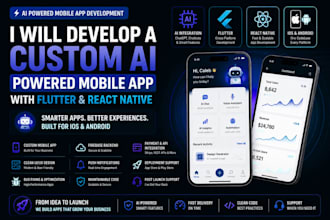 build react native mobile app flutter ios android app developer expo ai firebase