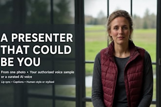 create a lip synced ai presenter video with voice and captions