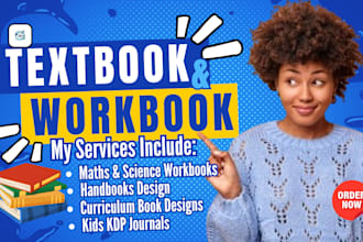 format design manuscript, educational textbook, workbook layout, curriculum plan
