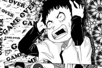 create comic manga panel, comic strips, webtoon comic panel, manga illustration