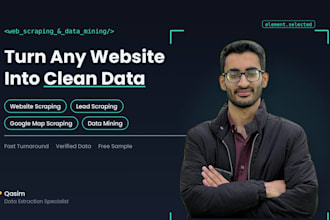 do web scraping, data mining, lead scraping and google map scraping for you