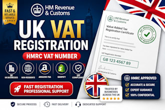 register your UK vat registration, hmrc vat  number and compliance