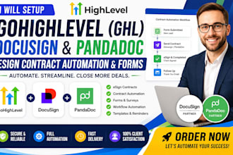 setup gohighlevel ghl,docusign pandadoc esign contract automation and forms