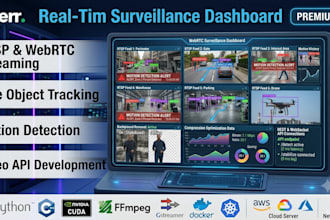 develop rtsp webrtc video streaming, object tracking and video API