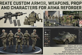 create custom armor, weapons, props, and characters for arma reforger