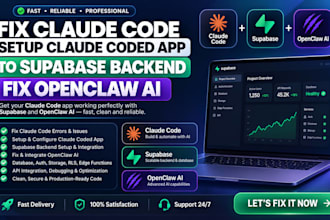fix claude code setup claude coded app to supabase backend fix openclaw ai