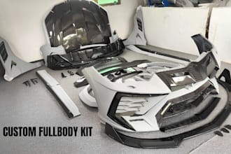 design 3d printable car body kit, wide body kit and custom automotive parts