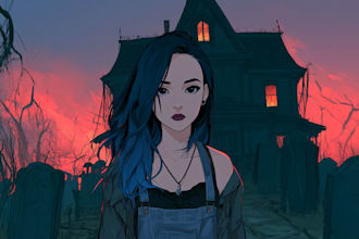 draw horror character illustration