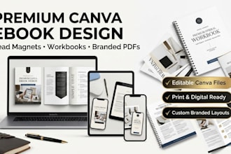 design canva ebook, lead magnet, workbook and branded PDF